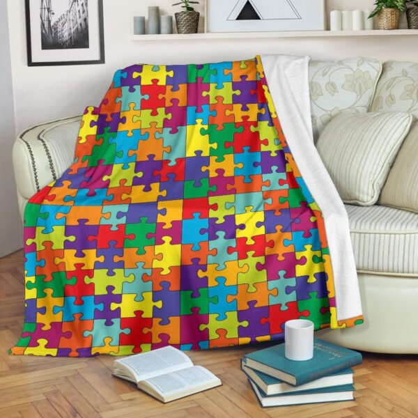 Autism Awareness Merchandise Pattern Print Blanket