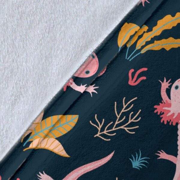 Axolotl Black Pattern Print Blanket