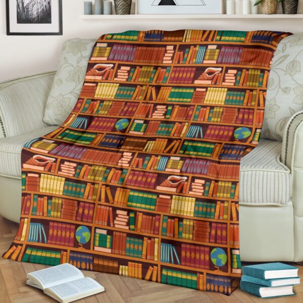 Book Lover Library Librarian Print Pattern Blanket