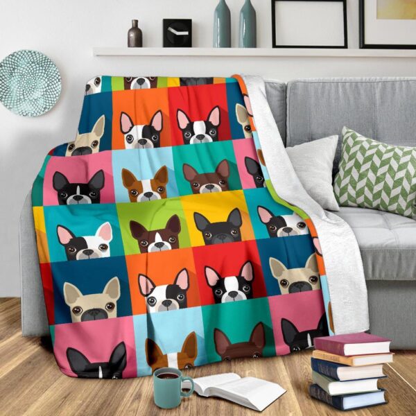 Boston Terrier Pattern Print Blanket