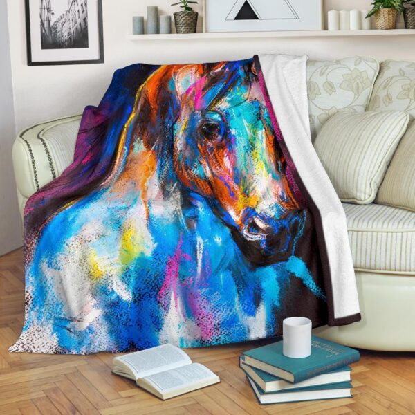 Horse Portrait Pattern Print Blanket