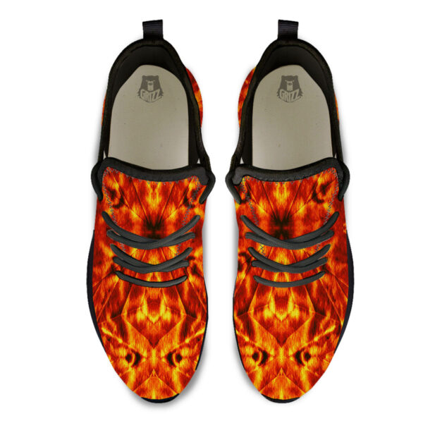 Kaleidoscope Flame Print Black Athletic Shoes