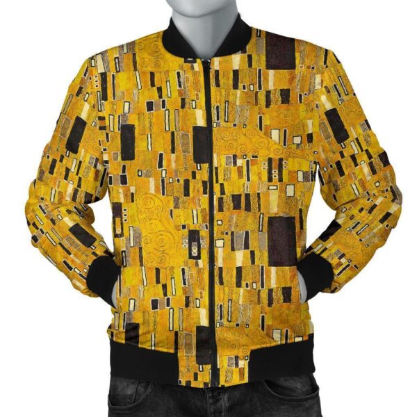 Klimt Gold Print Pattern Men’s Bomber Jacket