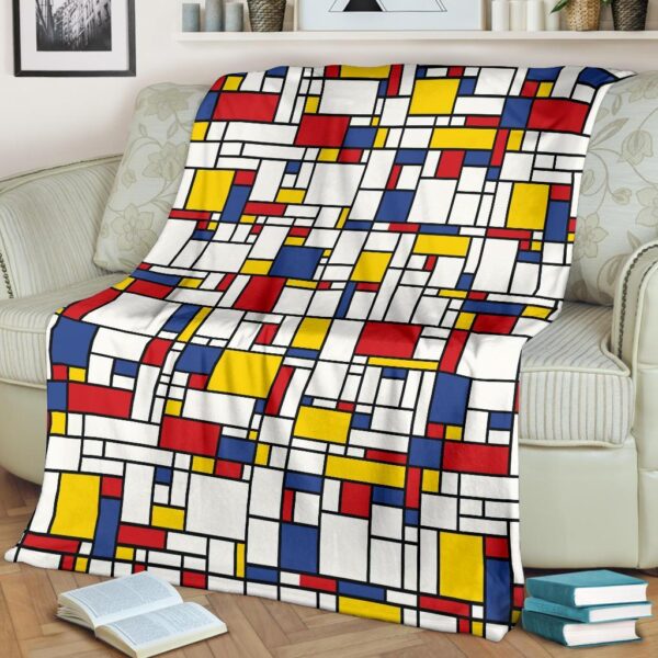 Mondrian Pattern Print Blanket