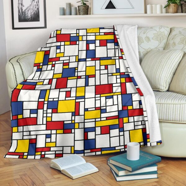 Mondrian Pattern Print Blanket