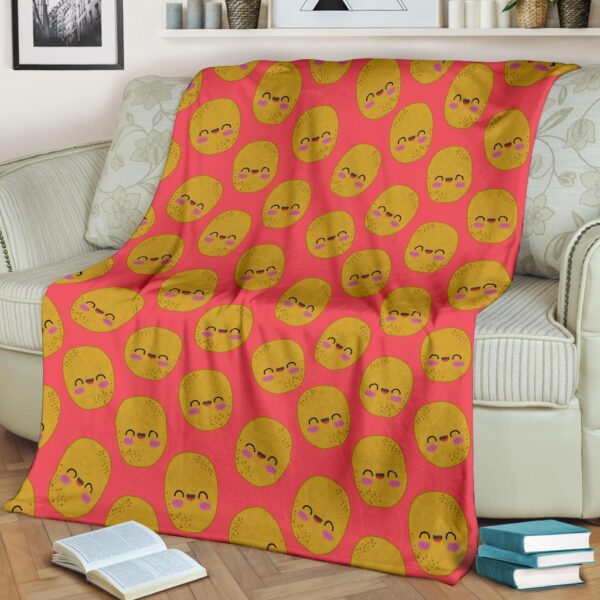 Potato Smile Pattern Print Blanket