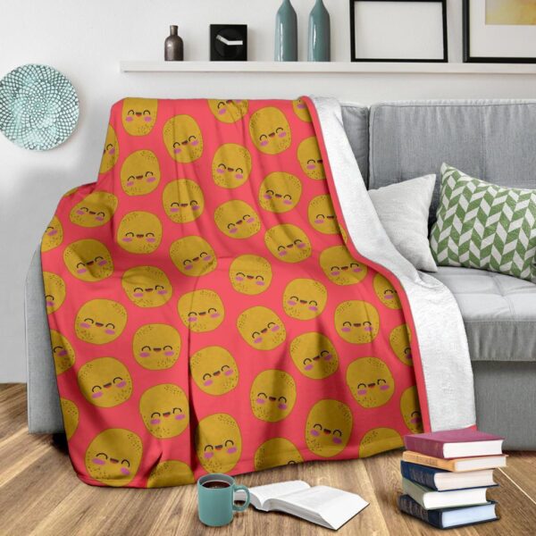 Potato Smile Pattern Print Blanket