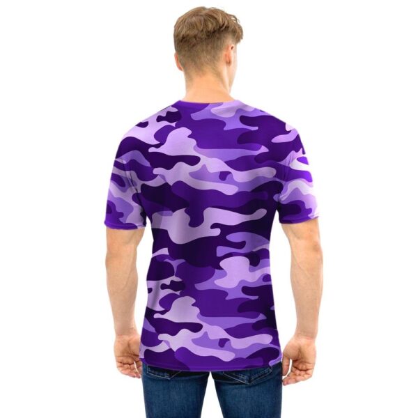Purple Camo Print Men T Shirt