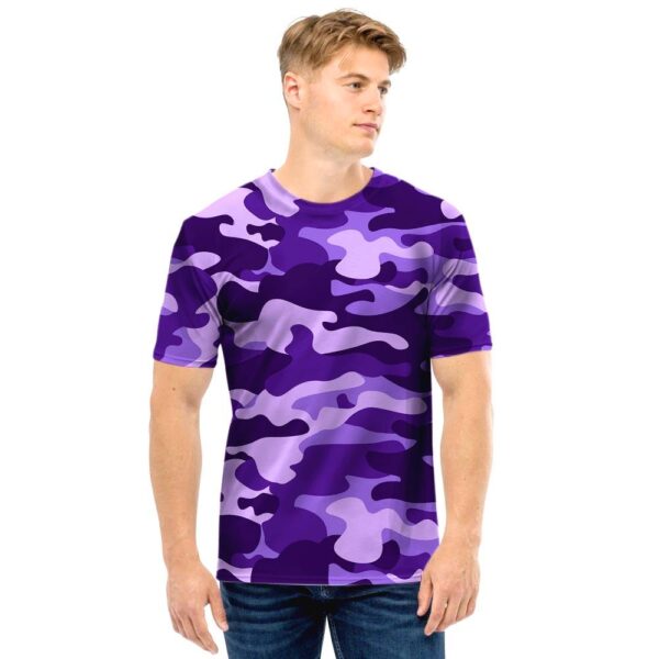 Purple Camo Print Men T Shirt