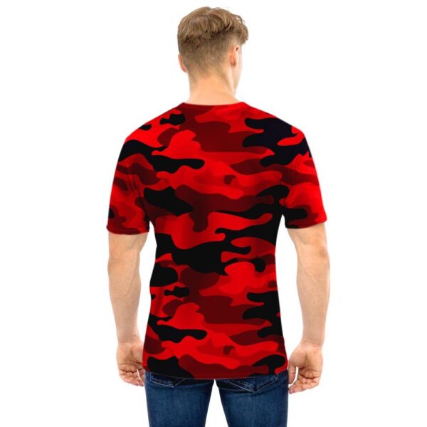 Red Camo Print Men T Shirt