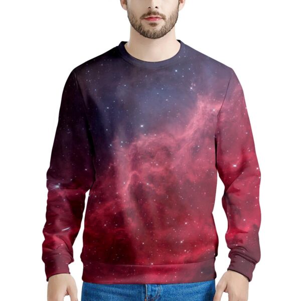 Red Cosmic Galaxy Space Men’s Sweatshirt