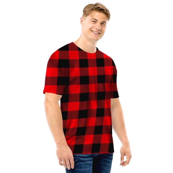 Red Plaid Men T Shirt