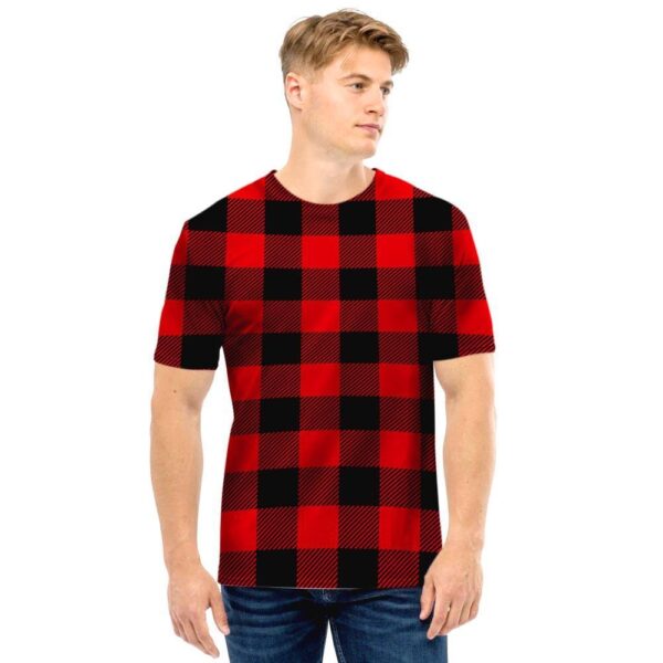 Red Plaid Men T Shirt