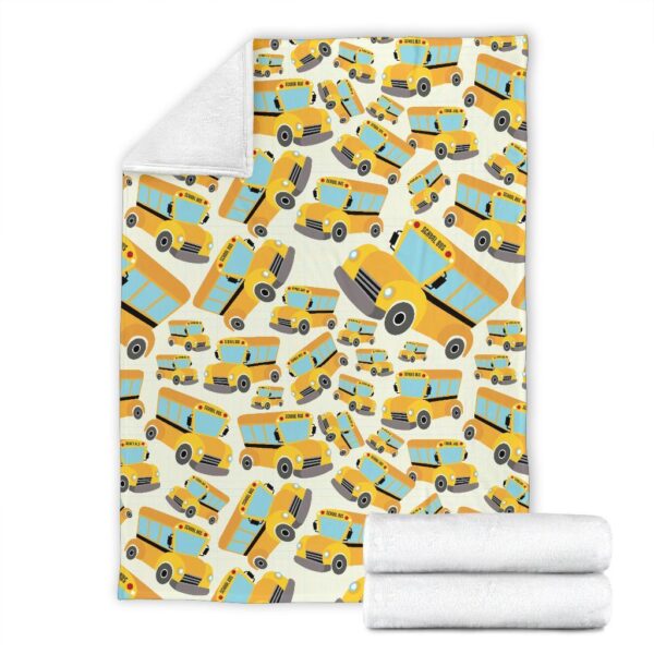 School Bus Pattern Print Blanket