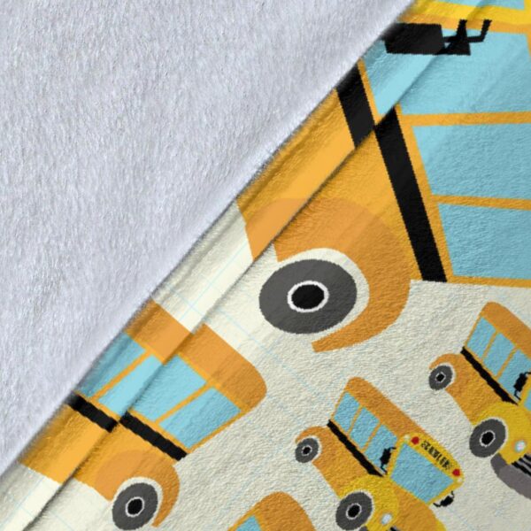 School Bus Pattern Print Blanket