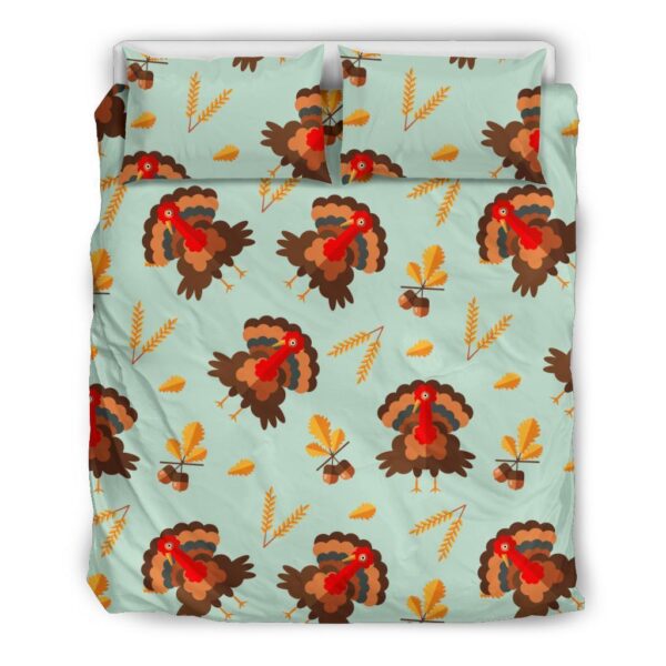 Turkey Thankgiving Print Pattern Duvet Cover Bedding Set