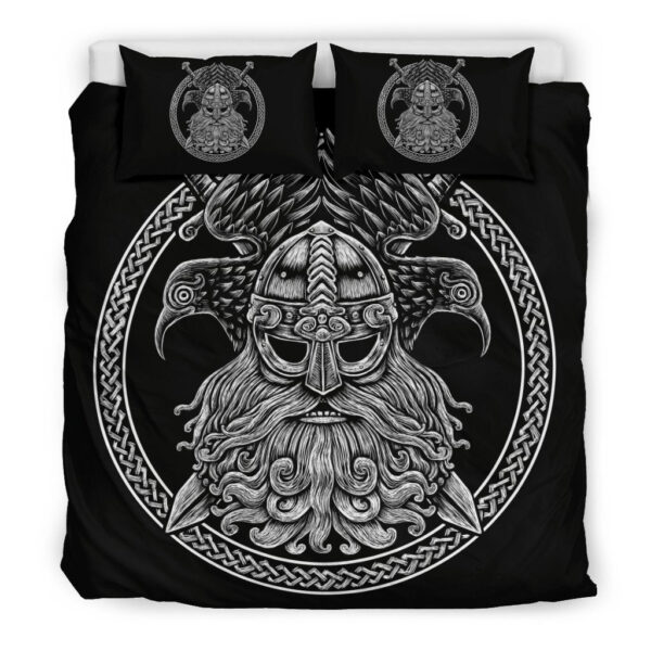 Viking Odin Sword Raven Print Duvet Cover Bedding Set