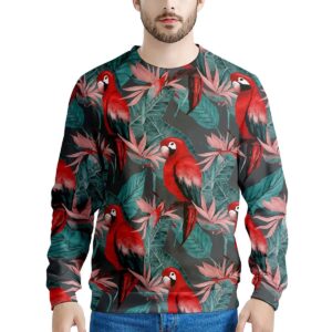 Watercolor Parrot Tropical Print Mens Sweatshirt cc38ce14 648c 4e72 91bd e02fe8da6181